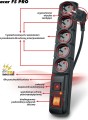 Acar F5 PRO przeciwprzepięciowa 5 gniazd 1.5 m czarna