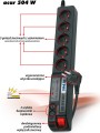 Acar 504W przeciwprzepięciowa 5 gniazd 1.8 m czarna