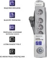 Qoltec Swift przeciwprzepięciowa 5 gniazd 1.8 m szara