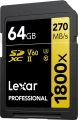 Lexar Professional 1800x SDXC 64 GB Class 10 UHS-II/U3 V60