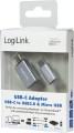 LogiLink USB-C - microUSB USB-C - USB Srebrny