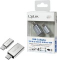 LogiLink USB-C - microUSB USB-C - USB Srebrny