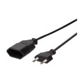 LogiLink Przedłużacz kabla zasilającego LogiLink CP123 Euro CEE 7/16 czarny 2m - CP123