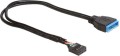 Delock USB 19 pin - USB 9 pin, 0.3m, Czarny