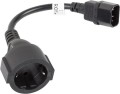 Lanberg IEC 320 C14 - Schuko, 20cm, czarny