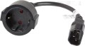 Lanberg IEC 320 C14 - Schuko, 20cm, czarny