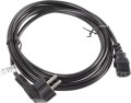 Lanberg CEE 7/7 - IEC 320 C13, 3m, czarny