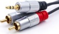 Qoltec Jack 3.5mm - RCA (Cinch) x2 1m czarny