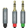 Unitek Jack 3.5mm - Jack 3.5mm x2 0.2m srebrny