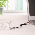 Unitek Jack 3.5mm - Jack 3.5mm x2 0.2m srebrny