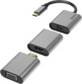 Hama Premium USB-C - DisplayPort Mini + HDMI + VGA Szary