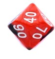 Rebel Komplet kości REBEL RPG - Dwukolorowe - Czerwono-czarne