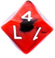 Rebel Komplet kości REBEL RPG - Dwukolorowe - Czerwono-czarne