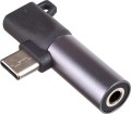 Akyga AK-AD-62 USB-C - Jack 3.5mm + USB-C Czarny