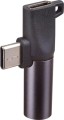Akyga AK-AD-62 USB-C - Jack 3.5mm + USB-C Czarny