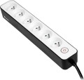 Tracer Zebra przeciwprzepięciowa 6 gniazd 1.5 m biało-czarna