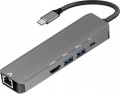ART ADAPTER USB-C male / HDMI female 4K 60Hz / 1x USB3.0 / USB-C ALU 15cm oem