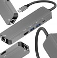 ART ADAPTER USB-C male / HDMI female 4K 60Hz / 1x USB3.0 / USB-C ALU 15cm oem