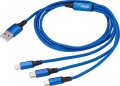 Akyga USB-A - USB-C + microUSB + Lightning 1.2 m Niebieski