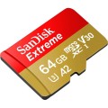 SanDisk Karta pamięci Extreme microSDXC 64GB 160/60 MB/s A2 V30 U3