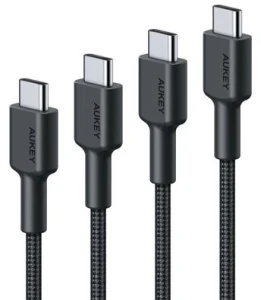 Zestaw kabli AUKEY CB-CD37 4xUSB-C do USB-C 0,3m 1m 2m 3m