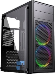 Gembird Midi Tower Fornax M100RGB ATX wentylatory RGB Czarna