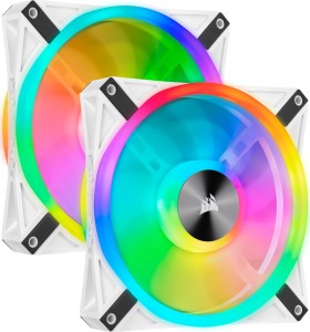 Corsair iCUE QL140 RGB PWM 2-pack + Kontroler Biały