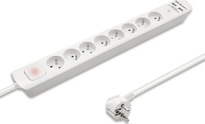 Qoltec przeciwprzepięciowa 8 gniazd 1.8 m biała