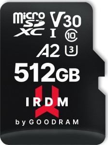 GoodRam IRDM M2AA MicroSDXC 512 GB Class 10 UHS-I/U3 A2 V30