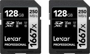 Lexar Professional 1667x (2 szt.) SDXC 128 GB Class 10 UHS-II/U3 V60