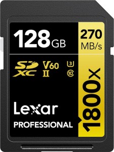 Lexar Professional 1800x SDXC 128 GB Class 10 UHS-II/U3 V60
