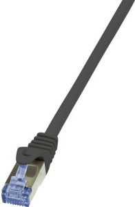 LogiLink Patchcord CAT6A, S/FTP, AWG26, PIMF, 50m, czarny