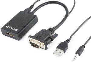 Gembird A-VGA-HDMI-01 D-Sub (VGA) - HDMI + USB-A + Jack 3.5mm czarny