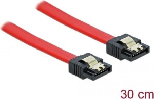 Delock SATA - SATA, 0.3m, Czerwony