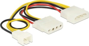 Delock Molex x2 - 3-pin, 0.15m, Wielokolorowy