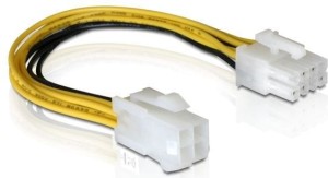 Delock ATX/EPS 4-pin - ATX/EPS 8-pin, 0.15m, Żółty