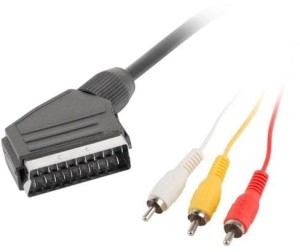 Lanberg Scart - RCA (Cinch) x3 1.8m czarny