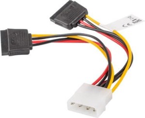 Lanberg Molex - SATA x2, 0.15m, Wielokolorowy