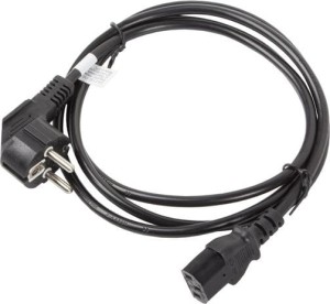 Lanberg CEE 7/7 - IEC 320 C13, 1.8m czarny