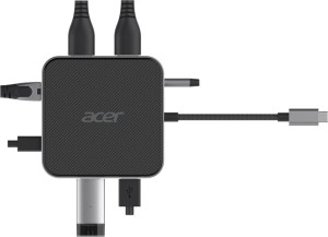 ACER 7 in 1 USB4 8K Multi Display hub HDMI + DP + 2xUSB3.2 + USB C + RJ45 + 3.5mm Audio Port