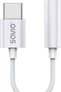 Savio SAVAK-51 USB-C - Jack 3.5mm Biały