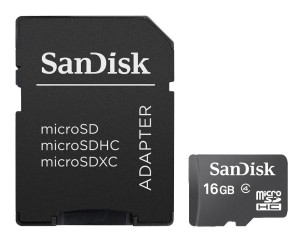 SanDisk microSDHC 16GB adapter SD