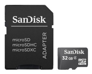 SanDisk microSDHC 32GB adapter SD