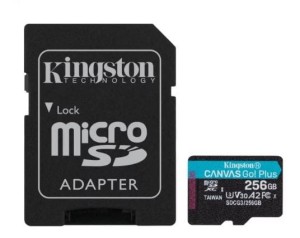 Kingston microSD 256GB Canvas Go Plus 170/90MB/s Adapter