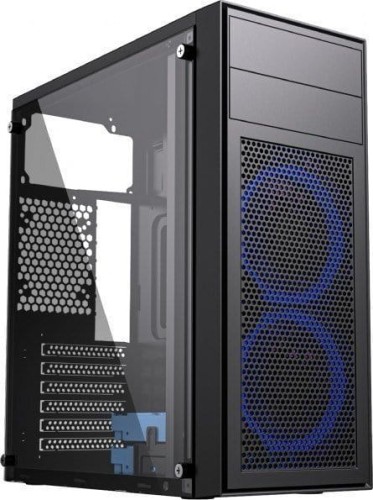 Gembird Midi Tower Fornax M100B ATX niebiesie wentylatory Czarna