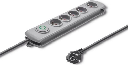 Qoltec Swift przeciwprzepięciowa 5 gniazd 1.8 m szara