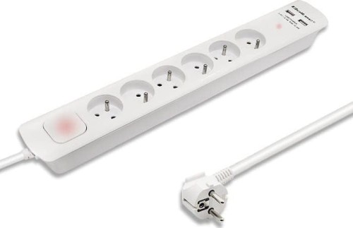 Qoltec przeciwprzepięciowa 6 gniazd 1.8 m biała