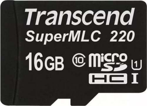 Transcend SuperMLC 220 MicroSDHC 16 GB Class 10 UHS-I/U1