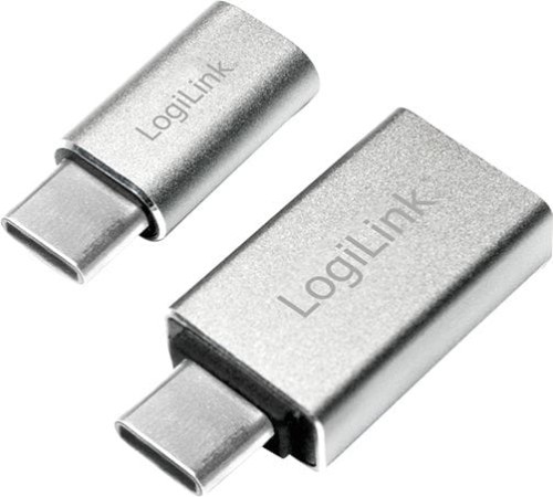 LogiLink USB-C - microUSB USB-C - USB Srebrny