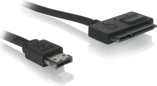 Delock eSATA - SATA 22-pin, 0.5m, Czarny